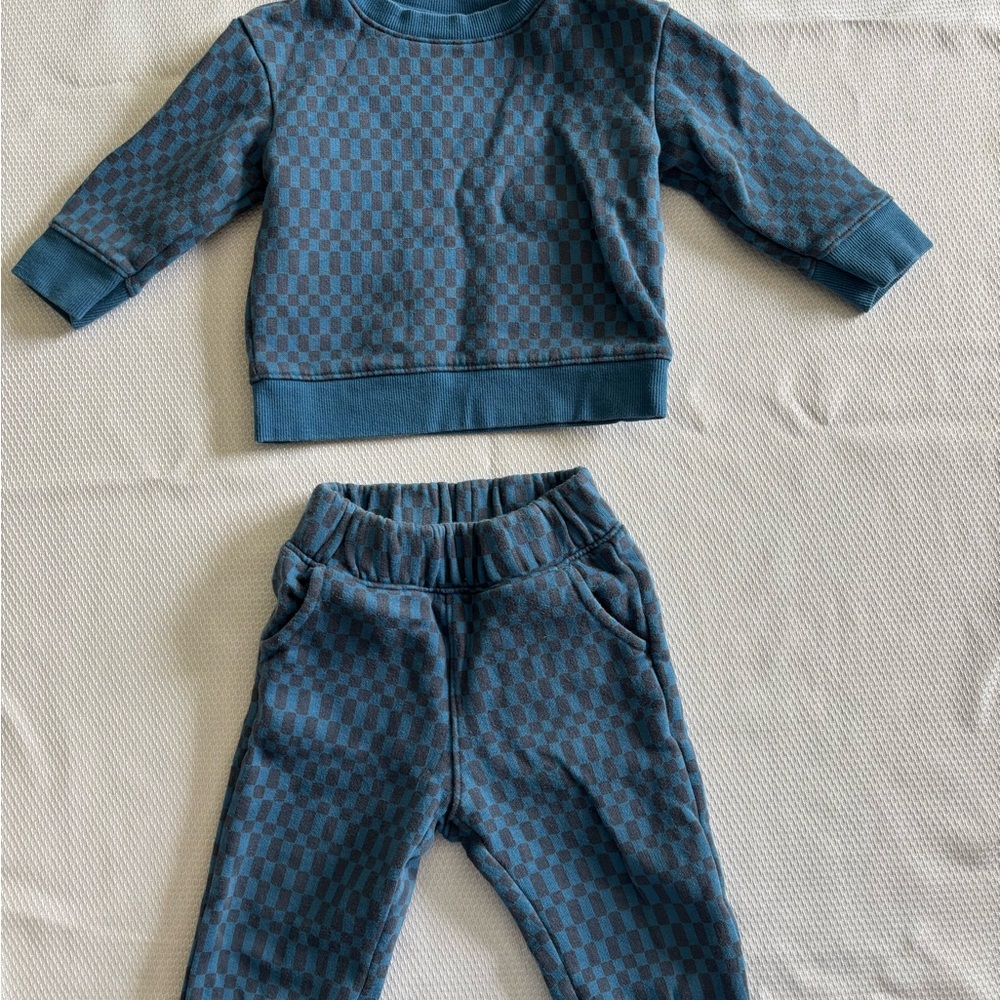 Cat & Jack Blue Checkered Toddler Set